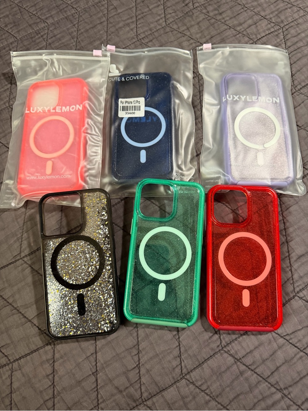 LuxyLemon Glitter MagSafe-Compatible iPhone 13 Pro Case - Multiple Colors